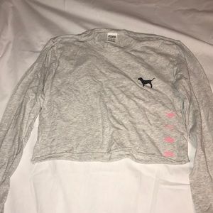 Vs pink long sleeve crop top